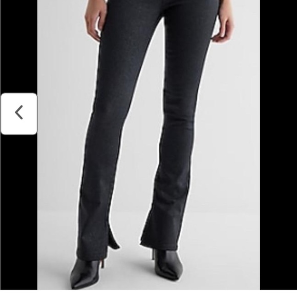Express Black Glitter Jeans, Bootcut with Vented Hem, 8L - Picture 3 of 7